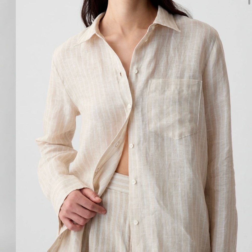 100% Linen Boyfriend Shirt
